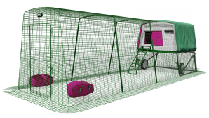 Eglu Cube Mk2 med 4m hønsegård og hjul - Lilla