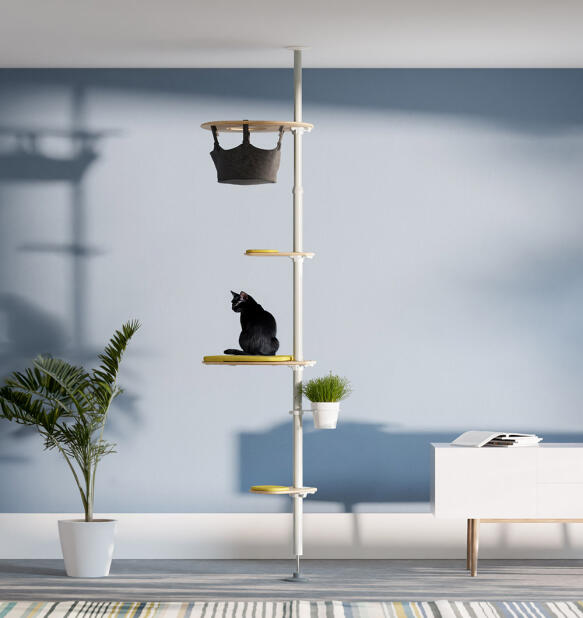 Freestyle indendørs kattetræ fra gulv til loft - the meower kit.