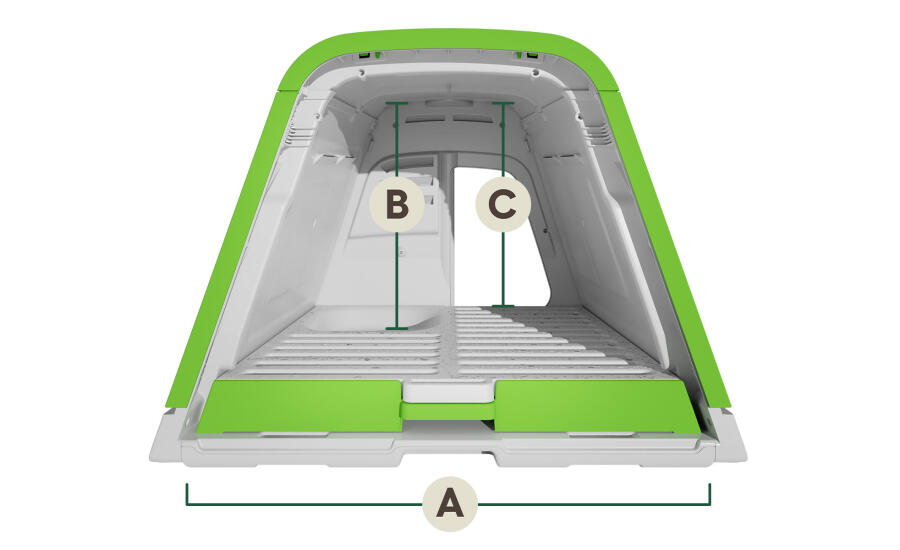 Eglu Go op indvendige dimensioner